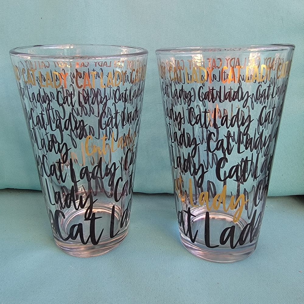 Set of two Cat Lady Glasses